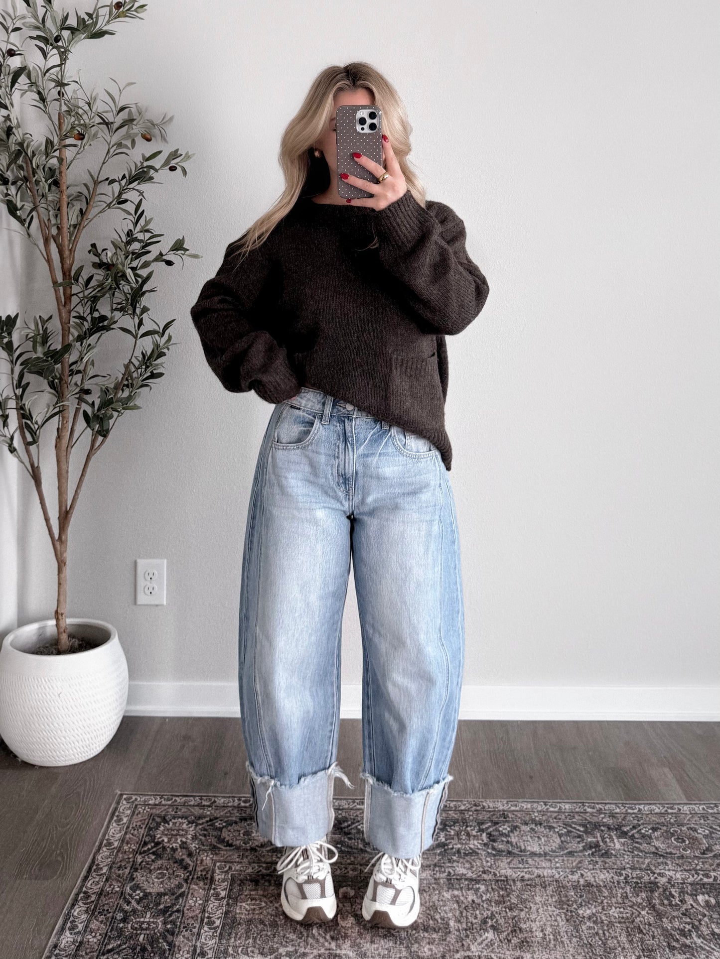 Hunter High Rise Barrel Jean