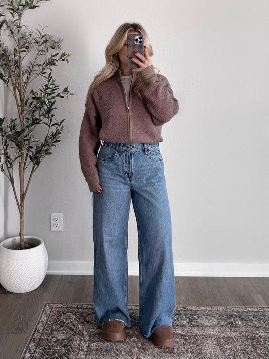 Plush Chenille Zip Up