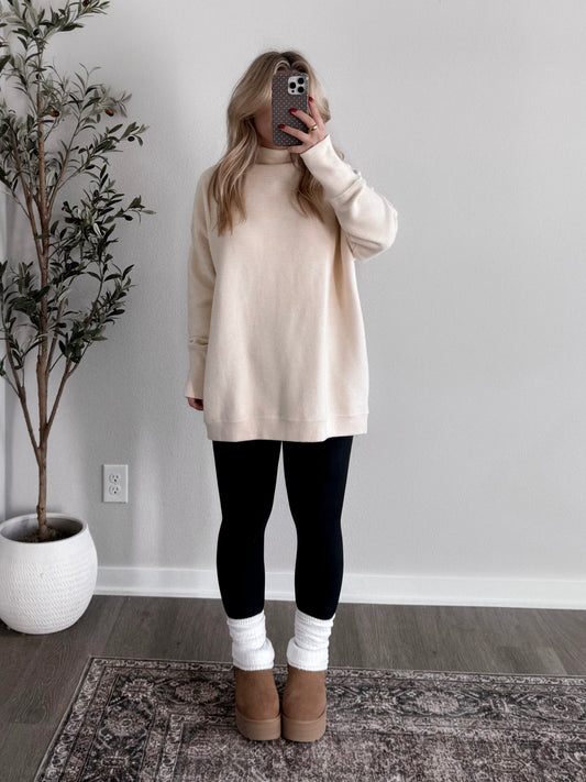 Element Ribbed Tunic Sweater / Cream