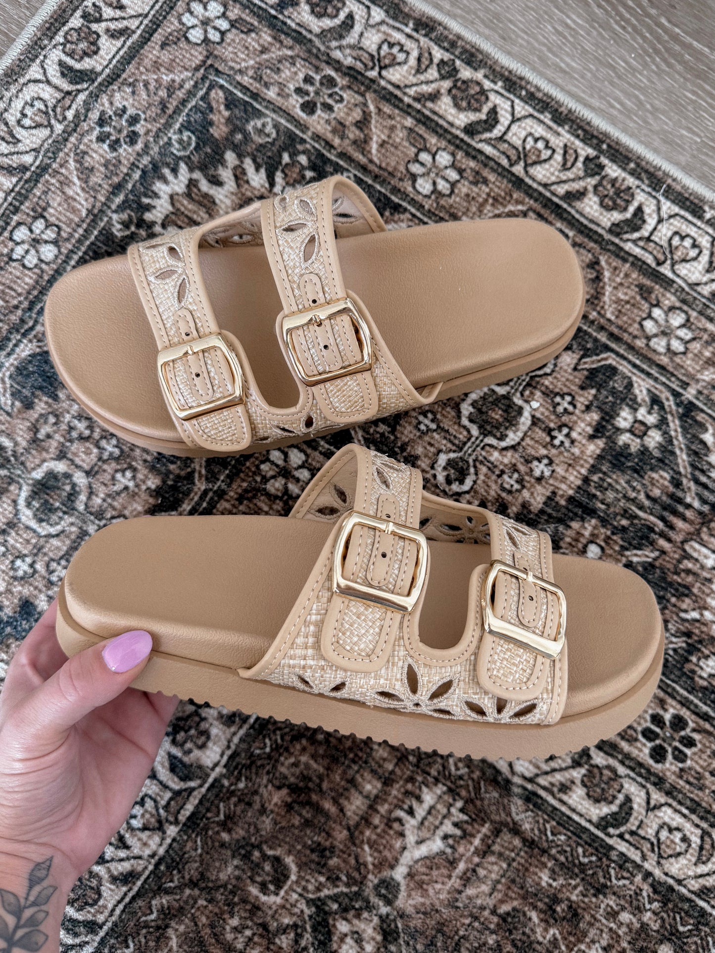 Emory Gold Buckle Sandal