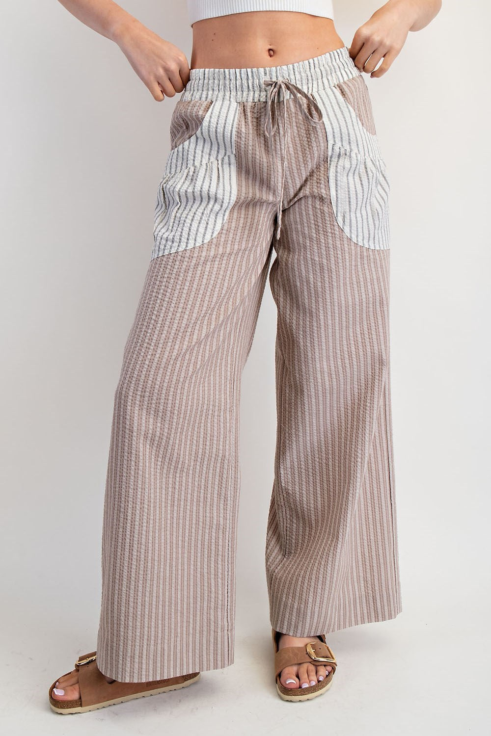 Care Free Striped Wide Leg Pant