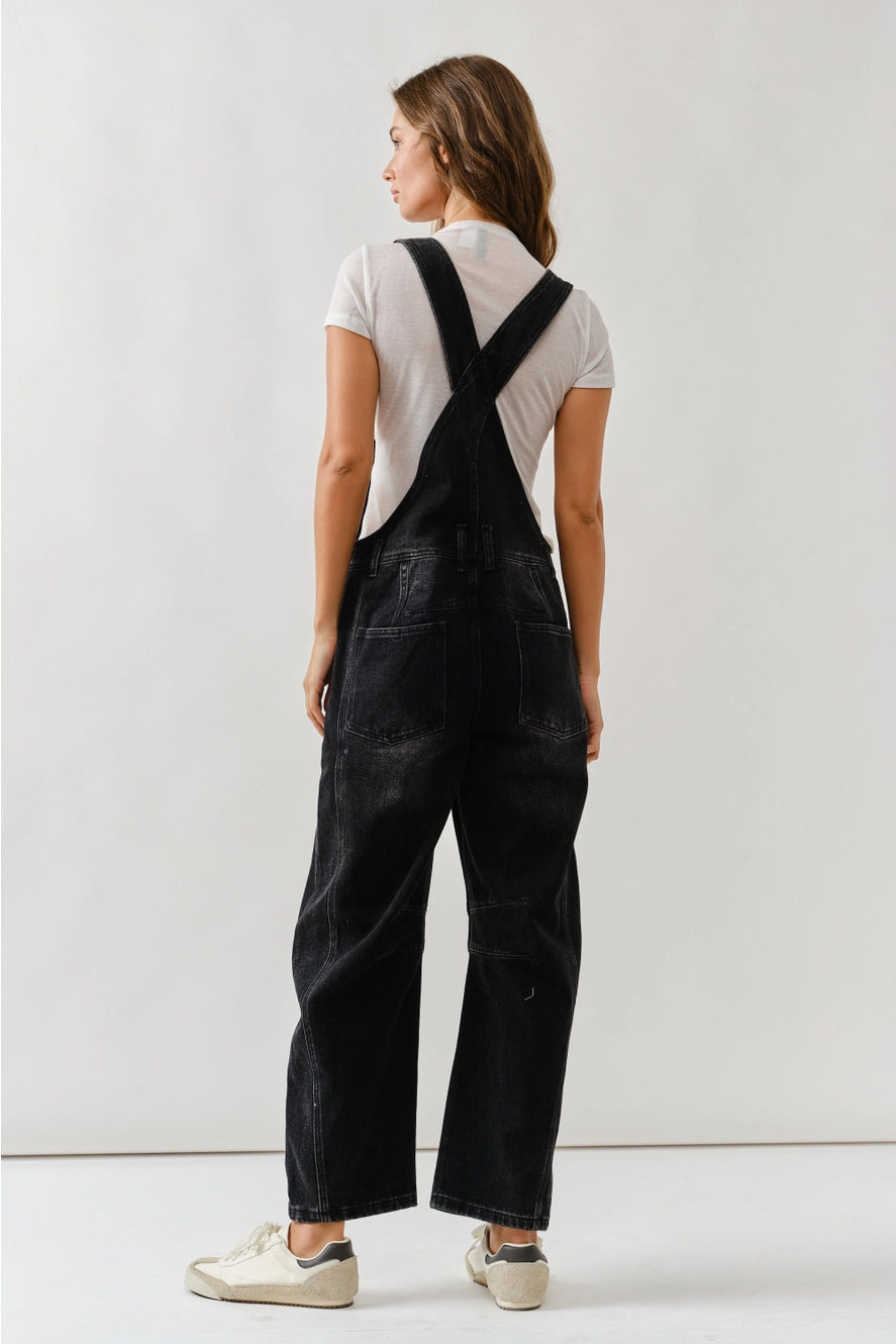 Hayward Barrel Overalls / Washed Black