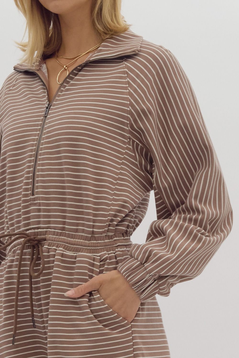 Morning Mocha's Striped Romper