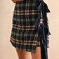 Velvet Bow Plaid Skort / Navy