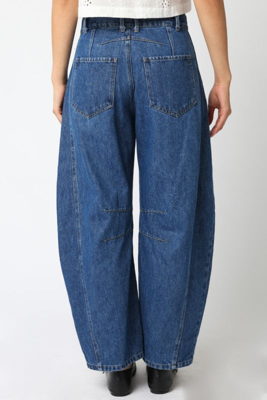 Mabel Denim Barrel Pants