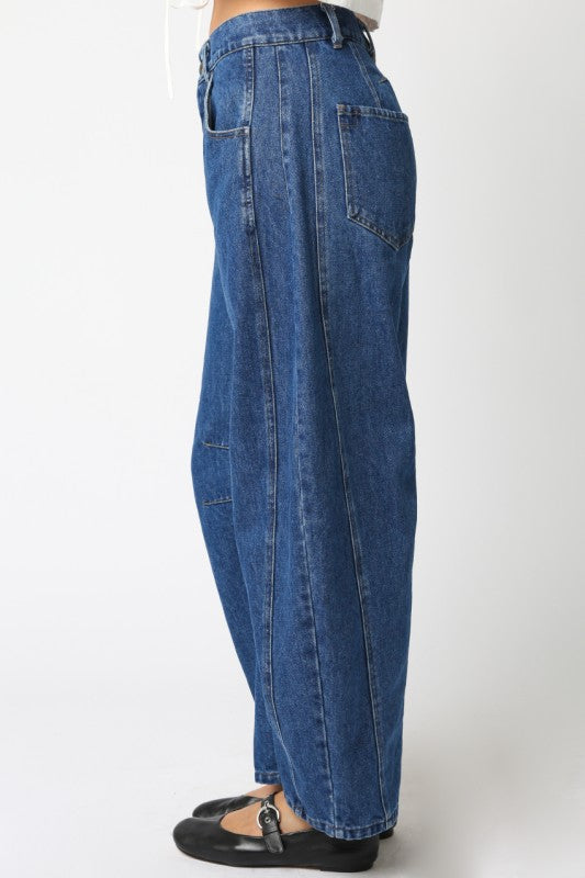 Mabel Denim Barrel Pants