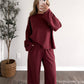 Maroon Mood Stripe Lounge Set