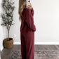 Maroon Mood Stripe Lounge Set
