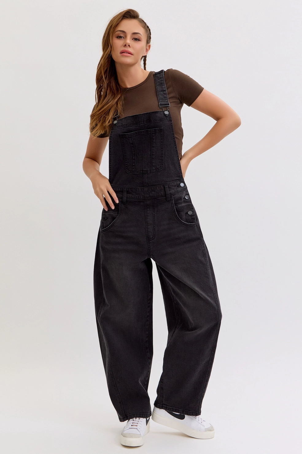 Asher Barrel Overalls / Washed Black (PREORDER: est ship 11.18)