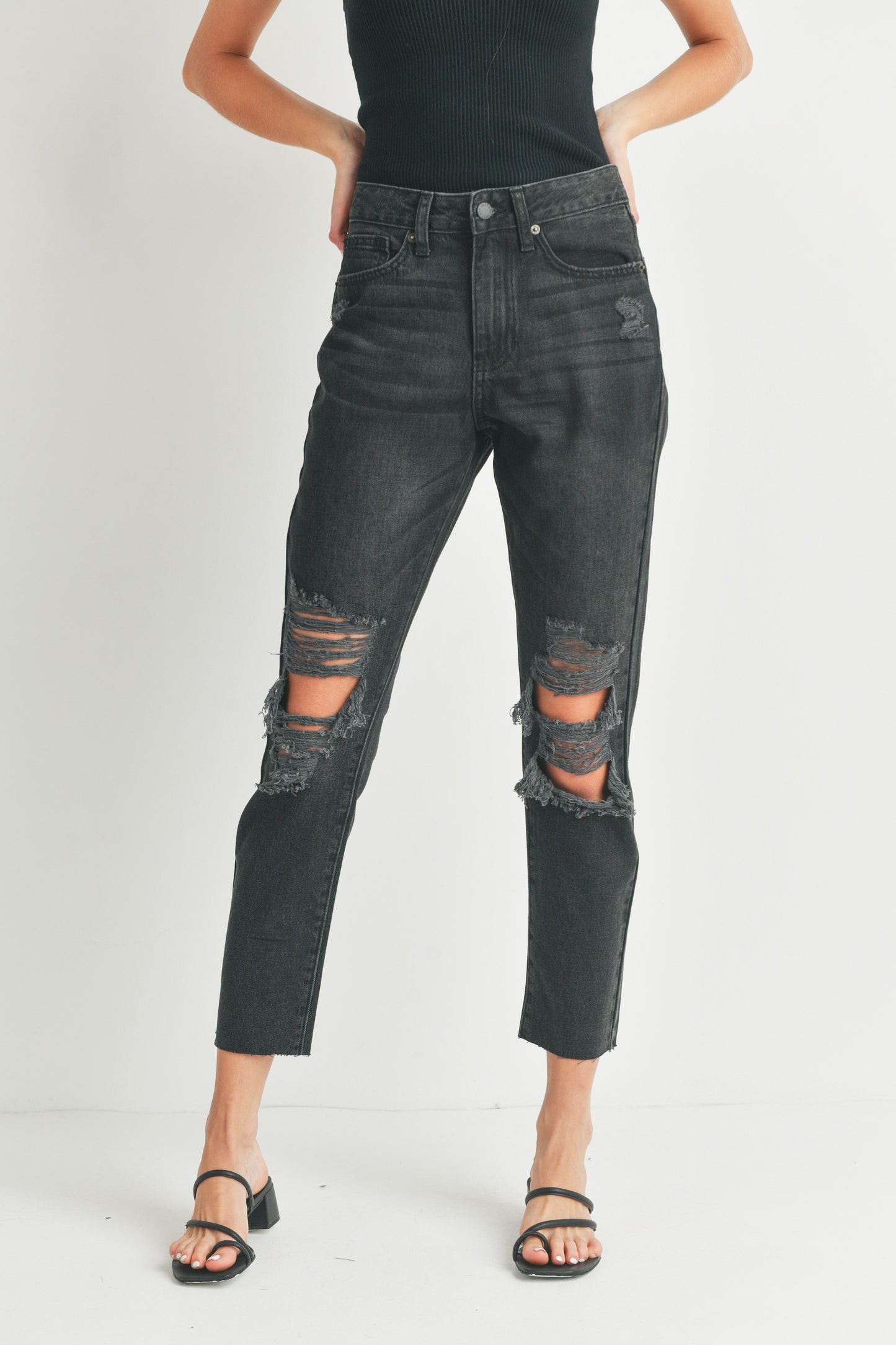 The Beverly Washed Black Straight Jean Final Sale s