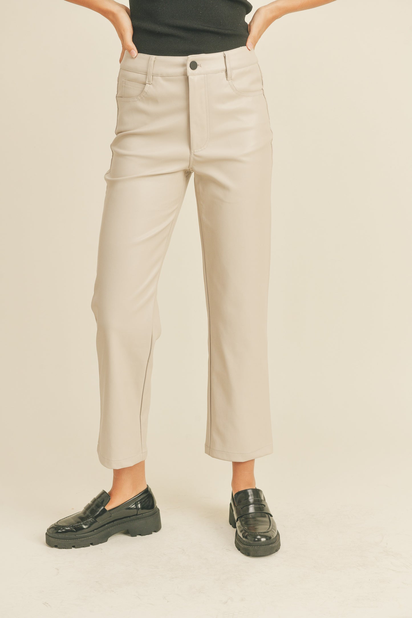 Whitmore Faux Leather Straight Leg Pants Final Sale