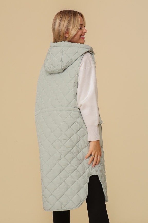 Keep Warm Quilted Midi Vest Final Sale