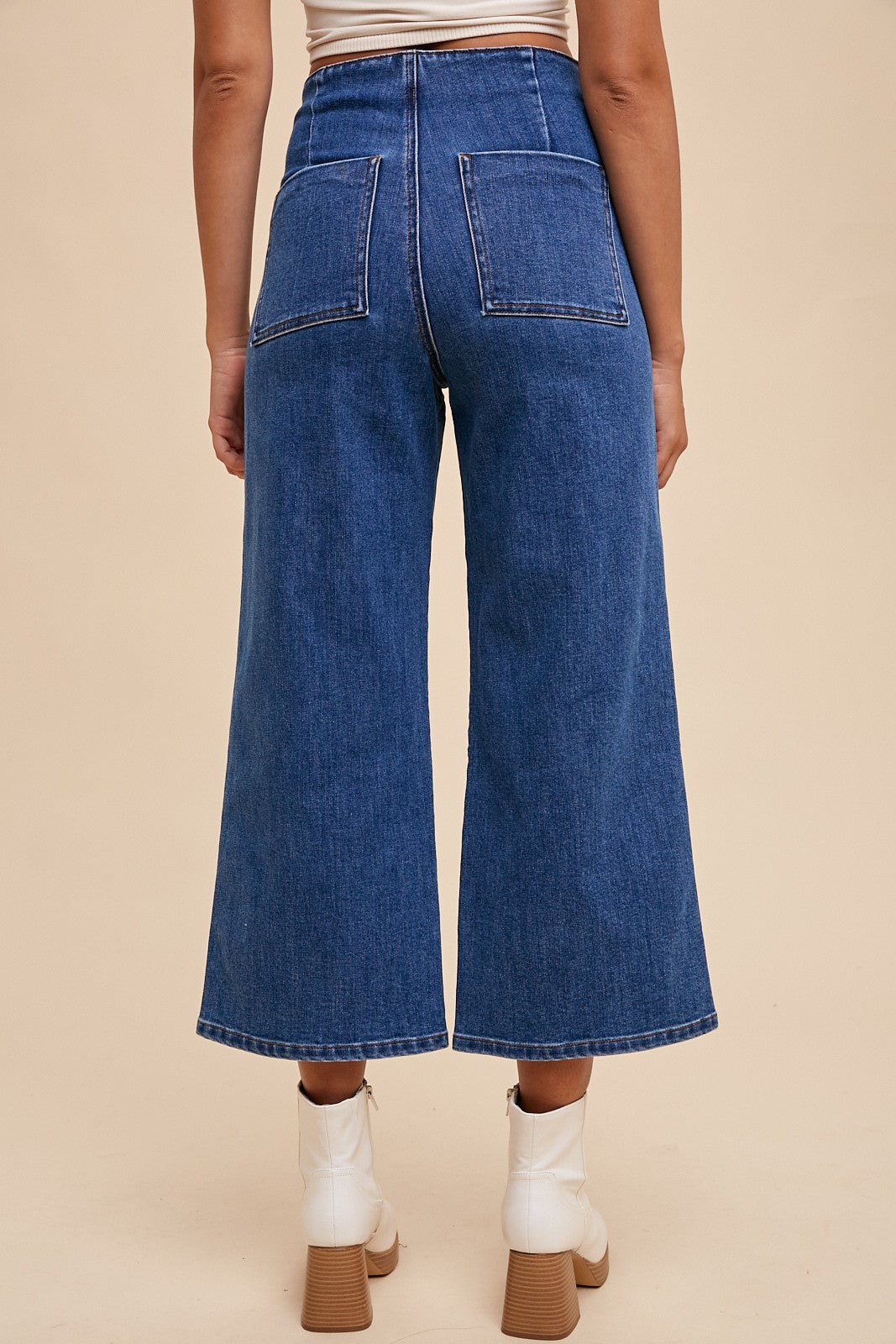 The Rebeccah High Rise Crop Wide Leg Denim Final Sale