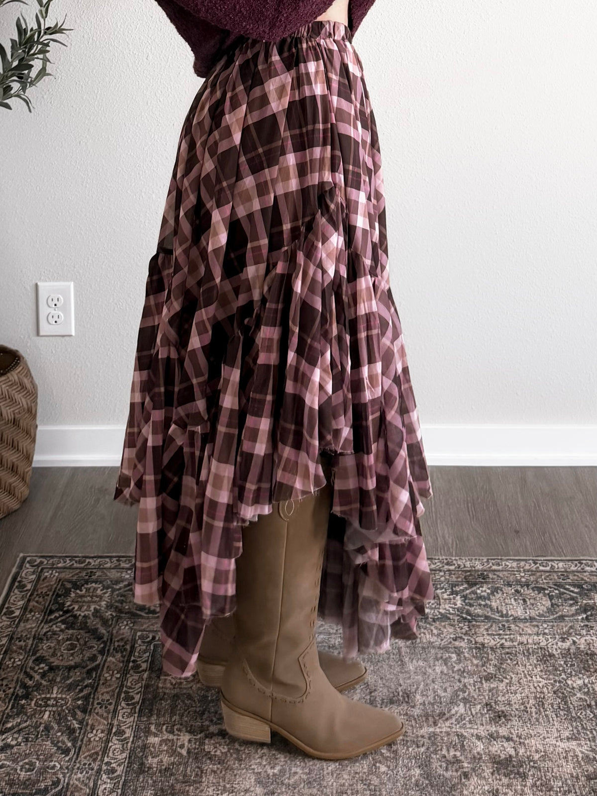 High Plains Plaid Maxi Skirt (Restocking 9.14)