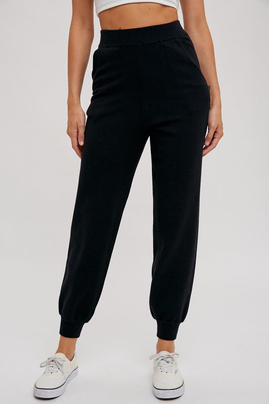 Sunday Morning Black Knit Pants Final Sale