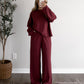 Maroon Mood Stripe Lounge Set