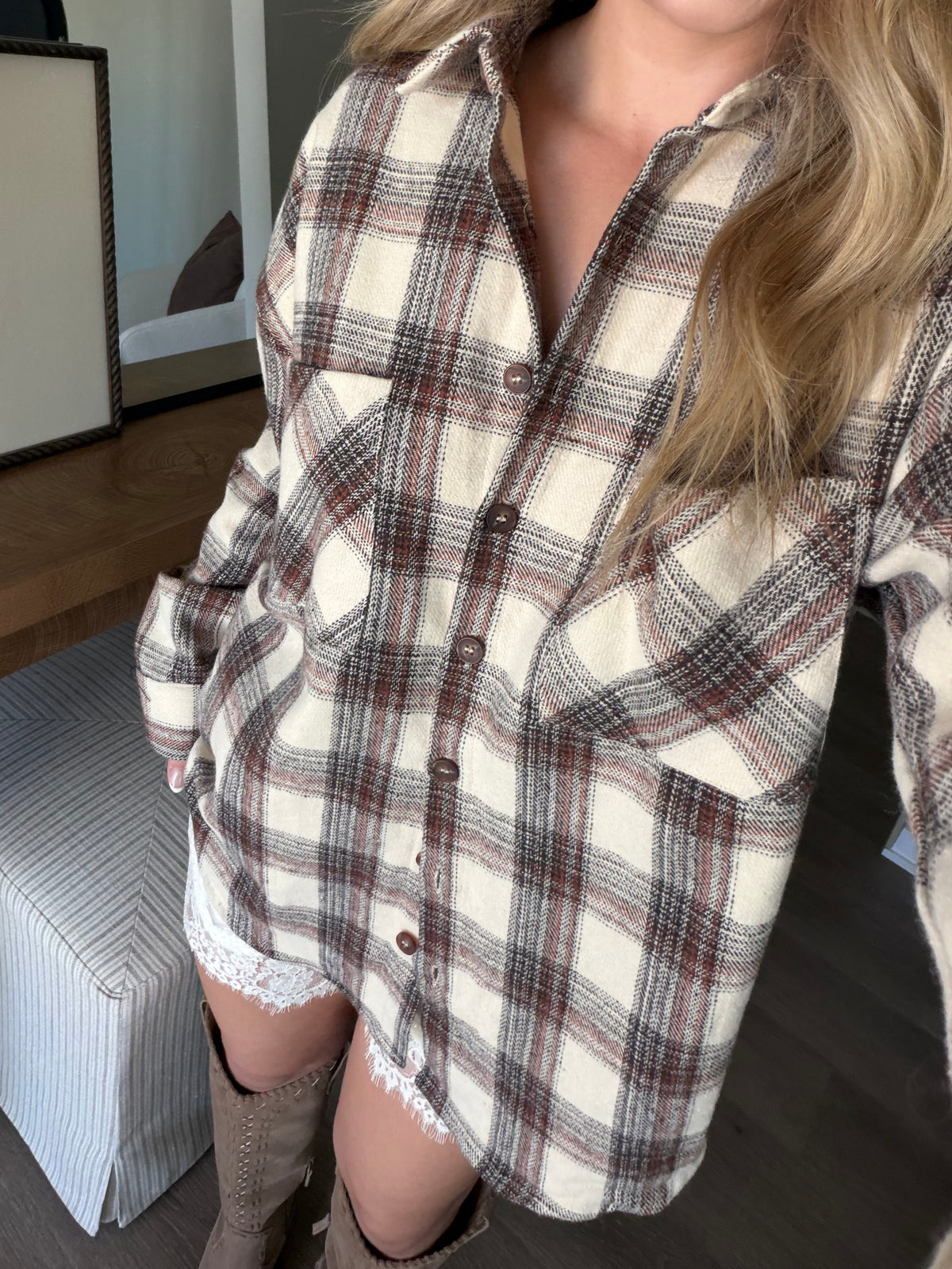 Crisp October Plaid Shacket