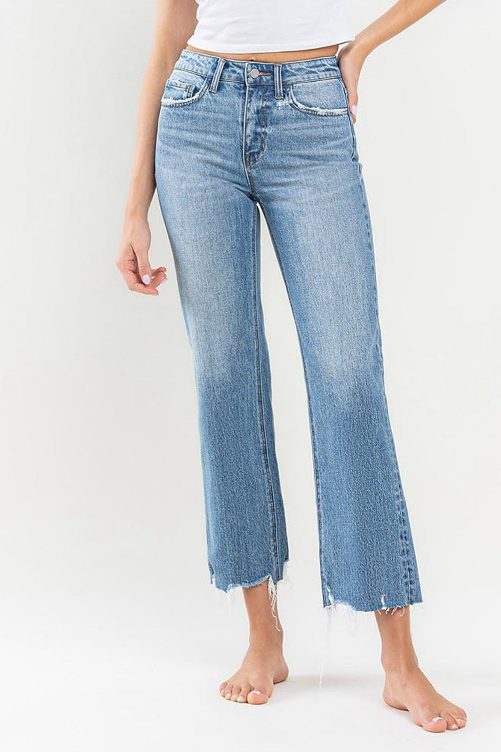 Olivia Wide Leg High Waisted Crop Jean Final Sale