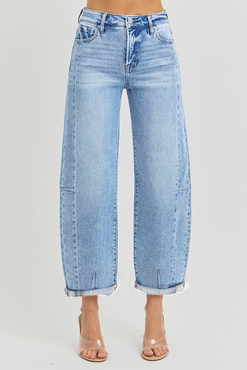 Harlow High Rise Barrel Jean / Light Wash