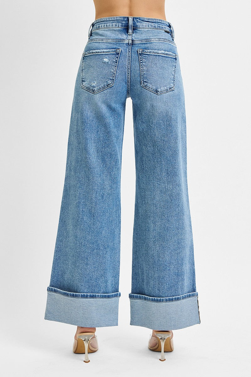 Hollis High Rise Wide Cuffed Jeans / Tall Friendly