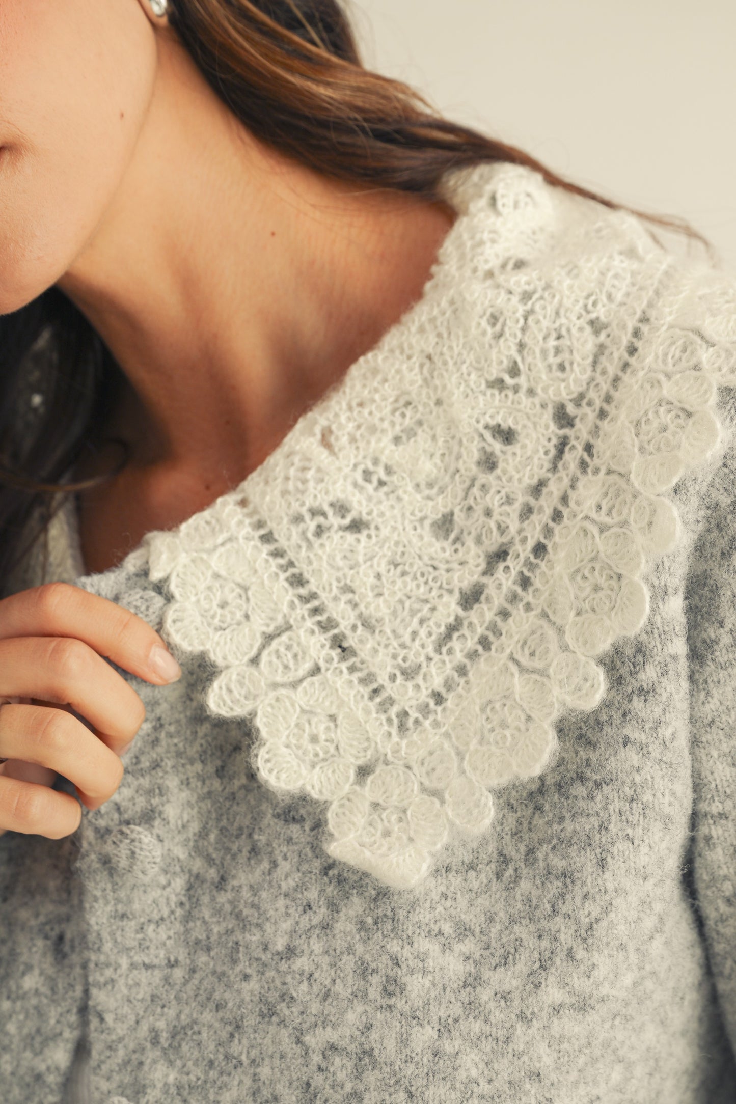 Snow Angel Collared Sweater