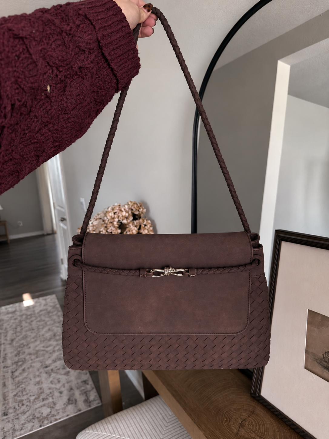 Sinclair Woven Satchel Bag
