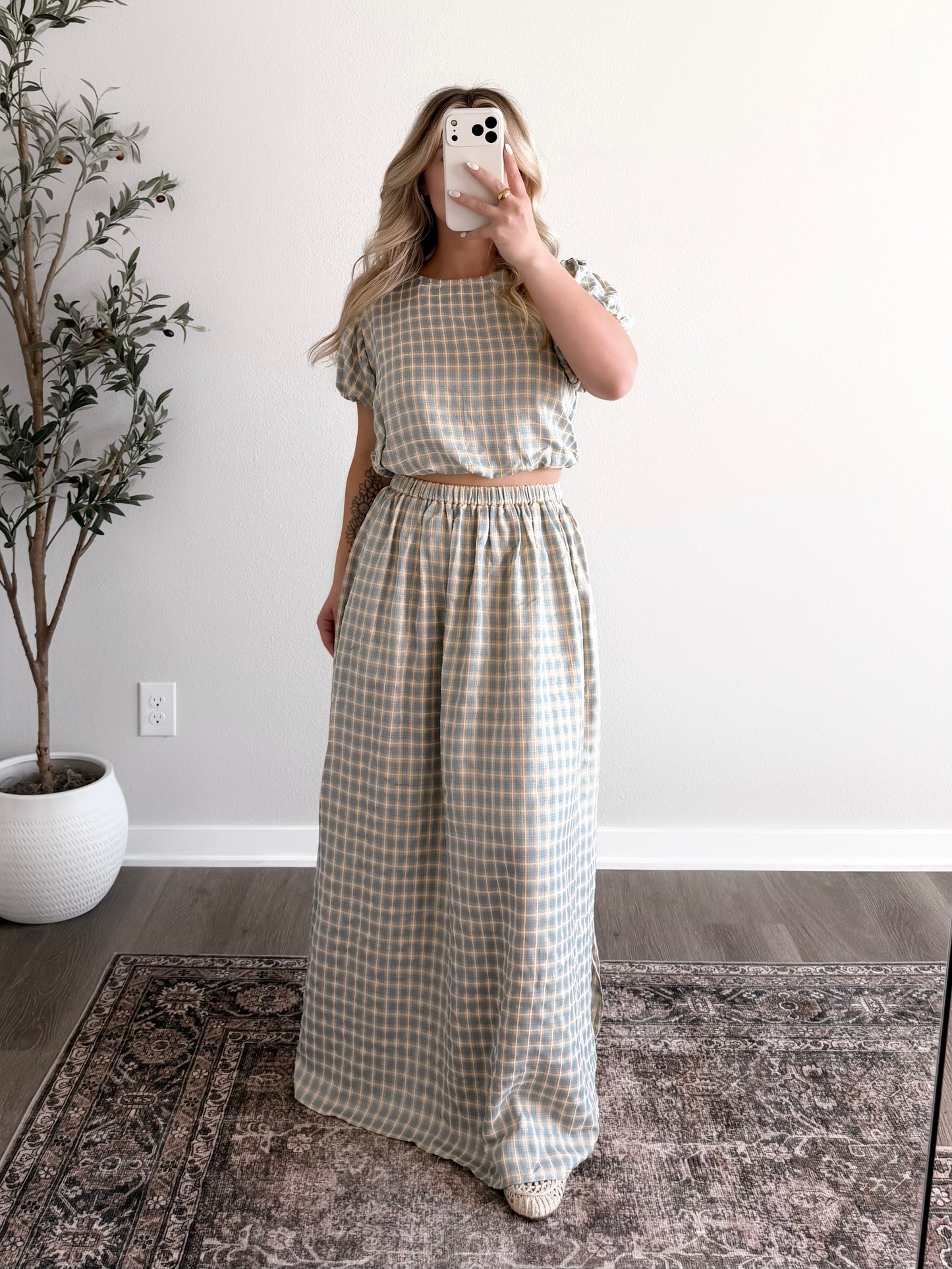 Sunny Meadow Gingham Skirt Set