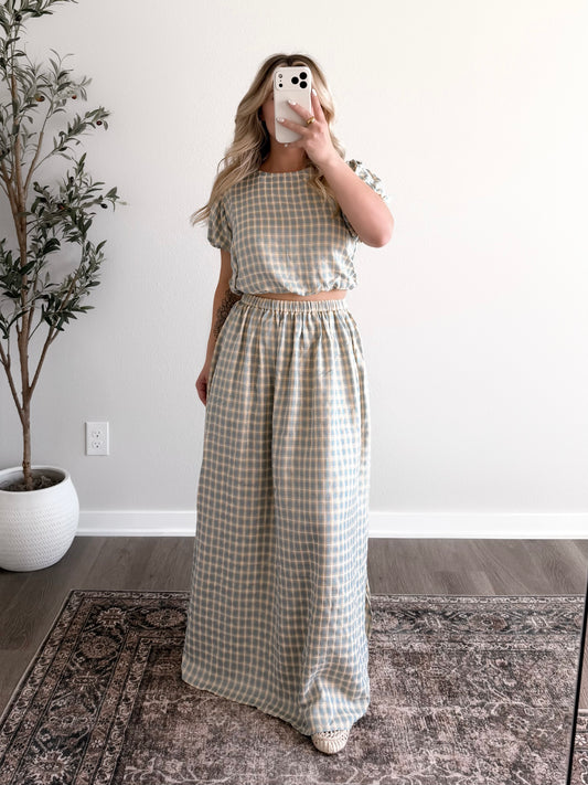 Sunny Meadow Gingham Skirt Set
