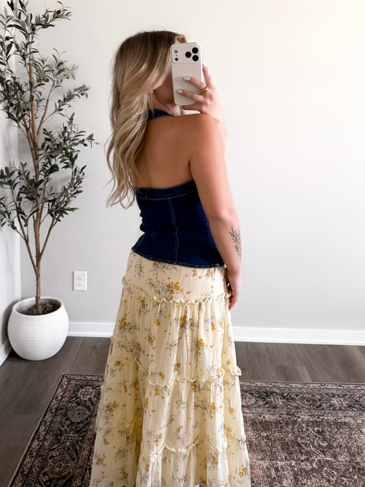 Downtown Denim Halter Top