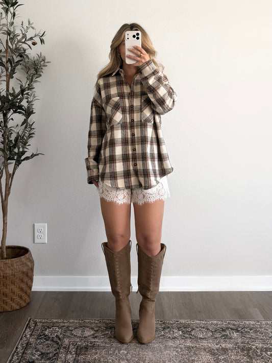 Crisp October Plaid Shacket