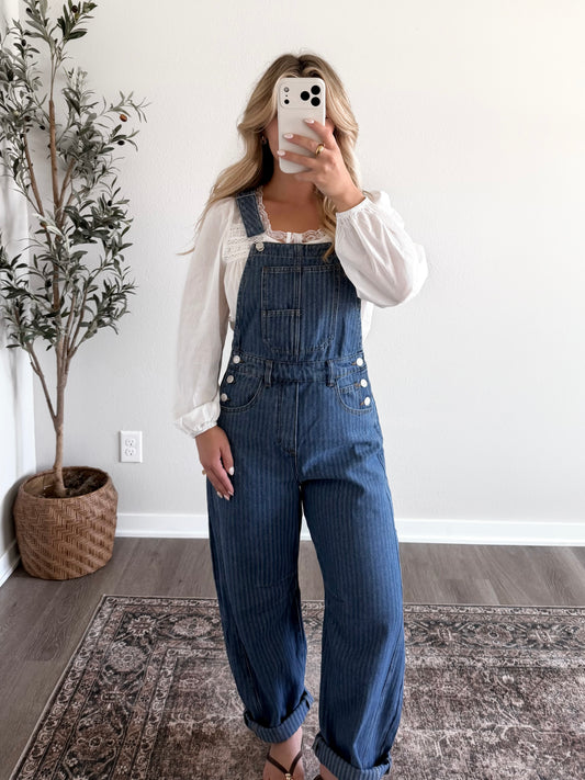 Homestead Denim Barrel Overalls