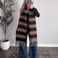 Cozy Striped Scarf / Brown-Black