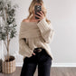 Bellamè Off Shoulder Sweater / Beige (Restocking End Of October)