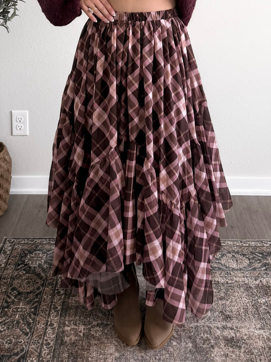High Plains Plaid Maxi Skirt (Restocking 9.14)