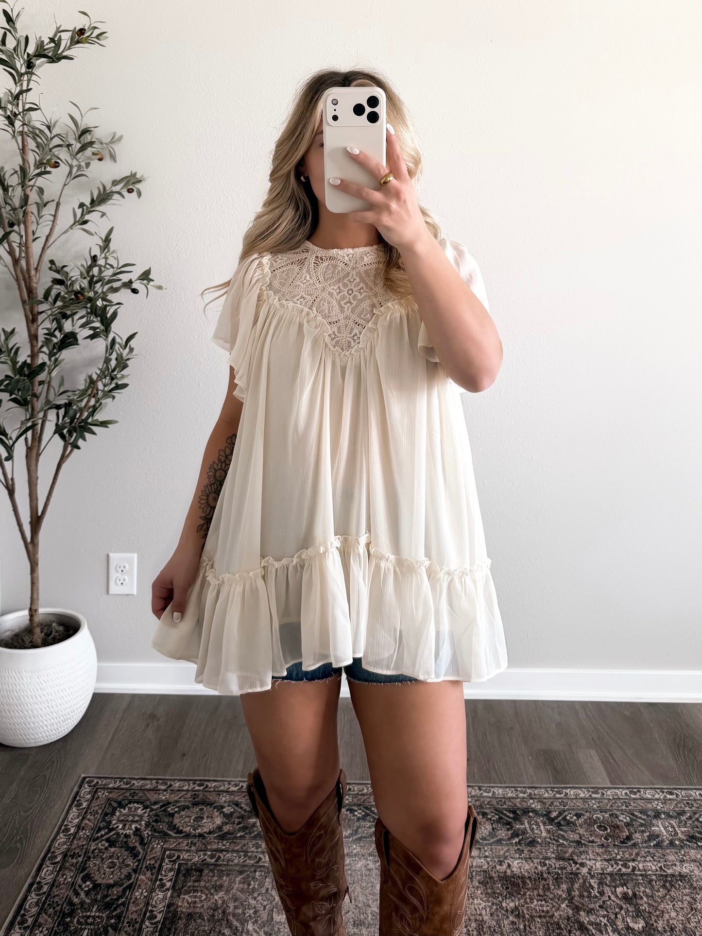 Lambert Babydoll Lace Top (Restocking 6.20)