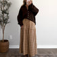 Toasted Pecan Plaid Maxi Skirt / Caramel