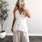 Sunroom Linen Asymmetrical Vest