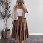 Maple Grid Print Midi Skirt (Short Friendly)