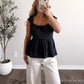 Noelle Denim Peplum Top