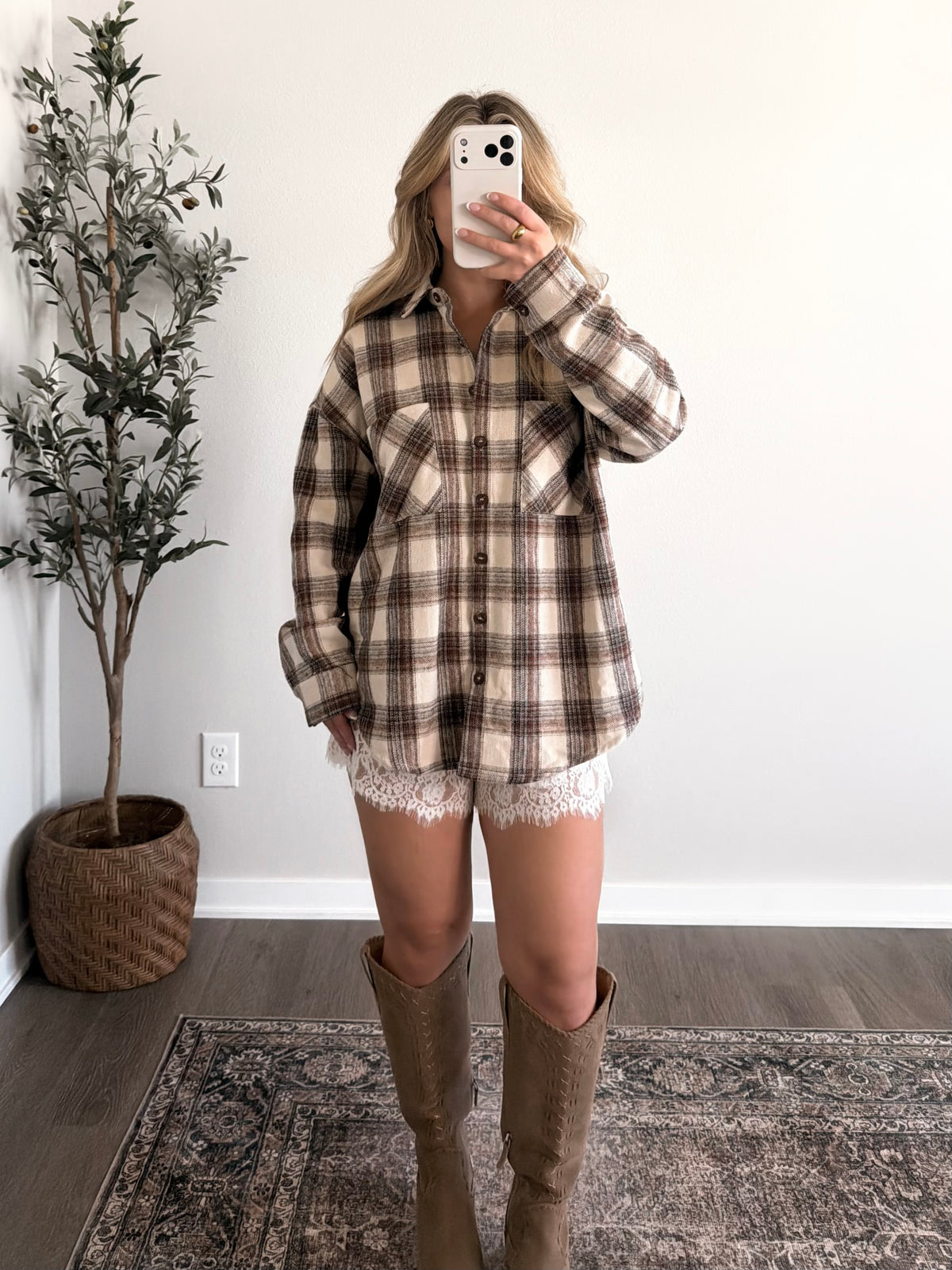 Crisp October Plaid Shacket