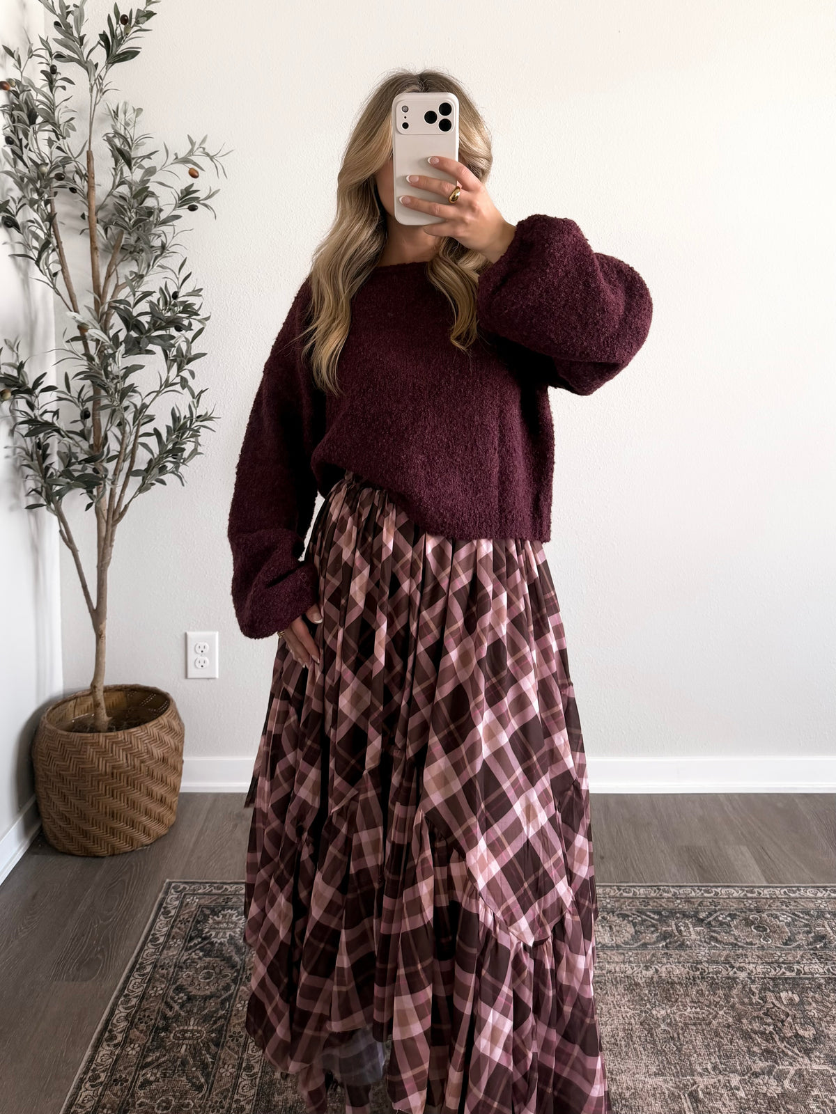High Plains Plaid Maxi Skirt (Restocking 9.14)