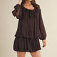 Espresso Martini Tiered Dress / Dark Brown