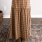 Toasted Pecan Plaid Maxi Skirt / Caramel