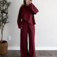 Maroon Mood Stripe Lounge Set