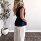 Noelle Denim Peplum Top