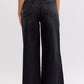 Zayne High Waisted Crop Wide Leg Jean / Washed Black