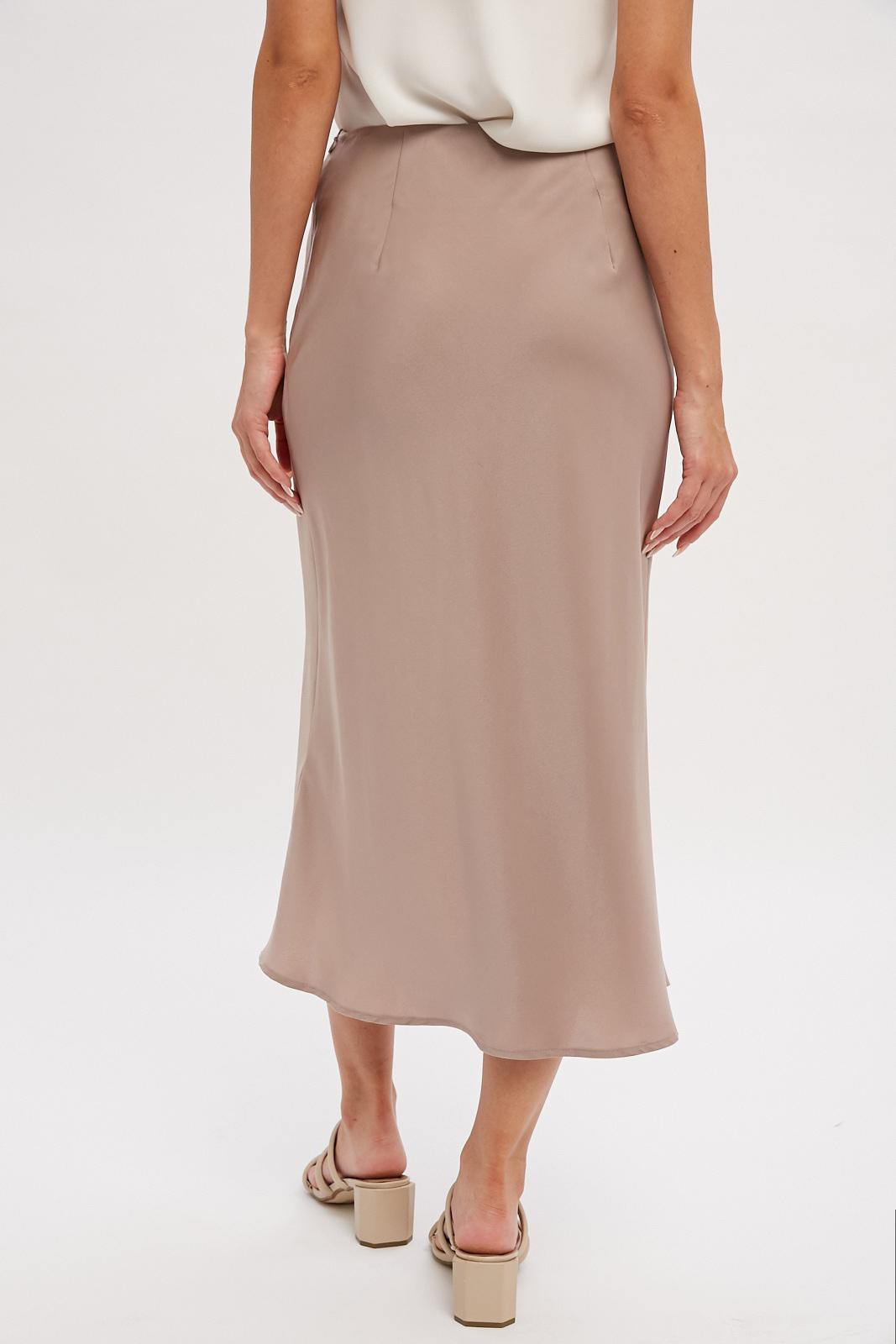 Sweet And Chic Satin Midi Skirt Final Sale