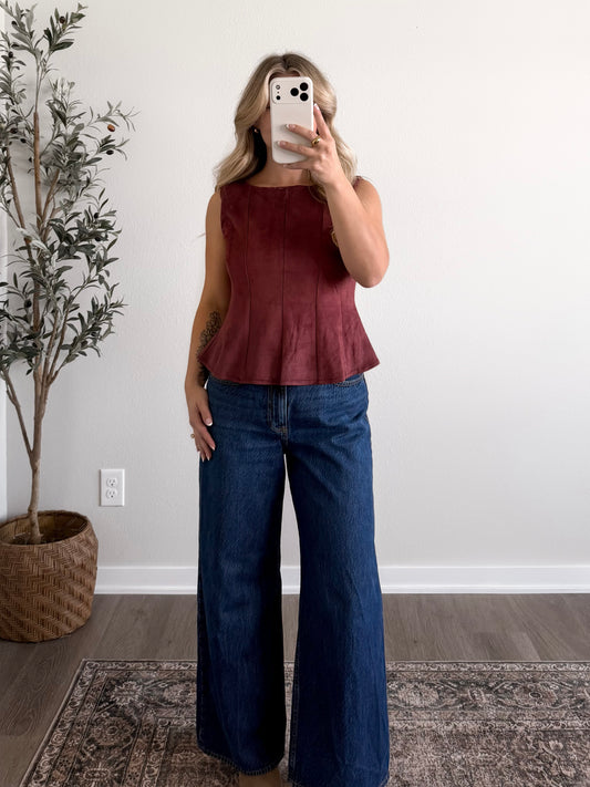 Saddlewood Suede Top