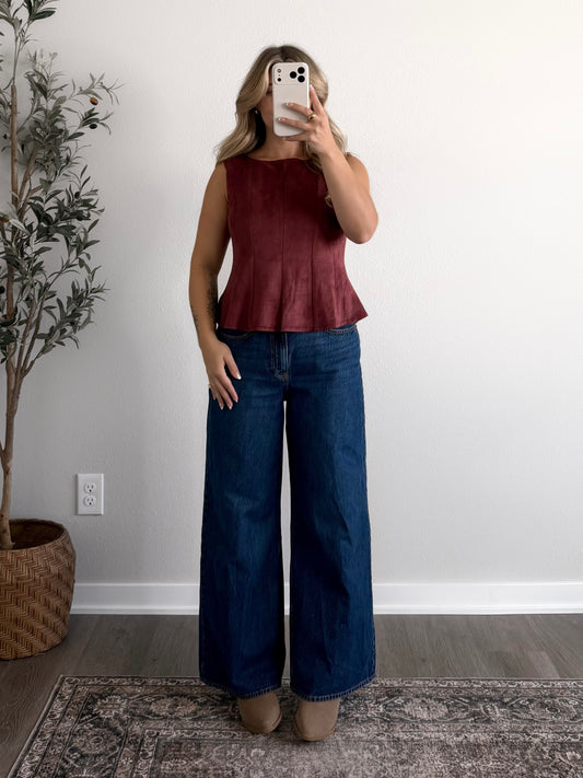 Saddlewood Suede Top