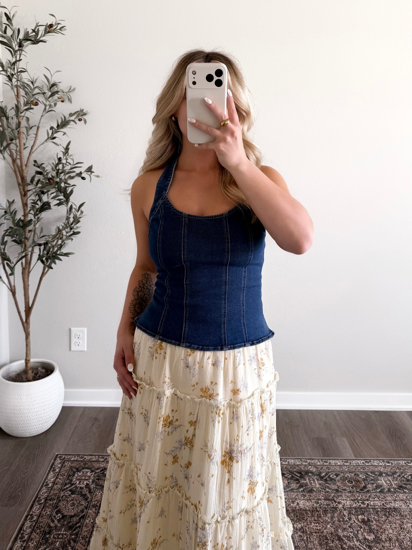 Downtown Denim Halter Top